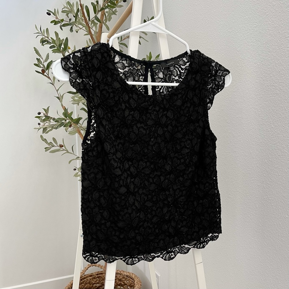 Aritzia Talula Lace Black Blouse Top XXS